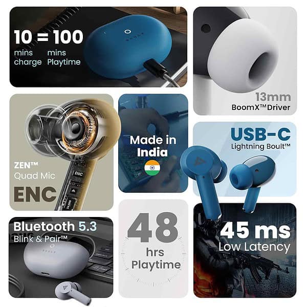 Boult Audio K40 Earbuds Berry Red min - LXINDIA.COM